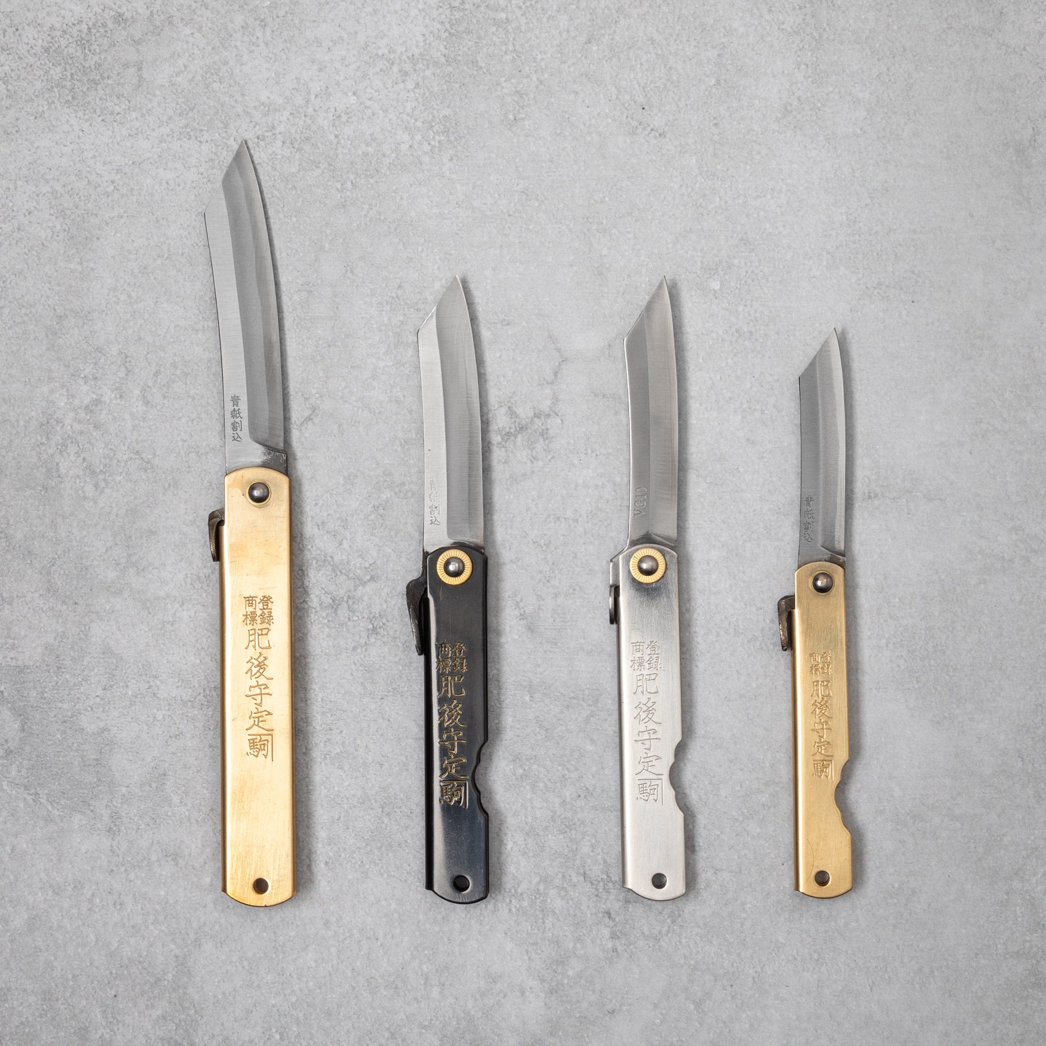 Four different types of Higonokami Knives
