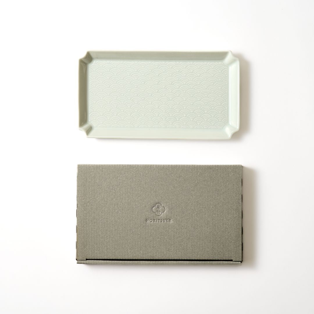 Medium Blue Sea Wave Patterned Square Plate