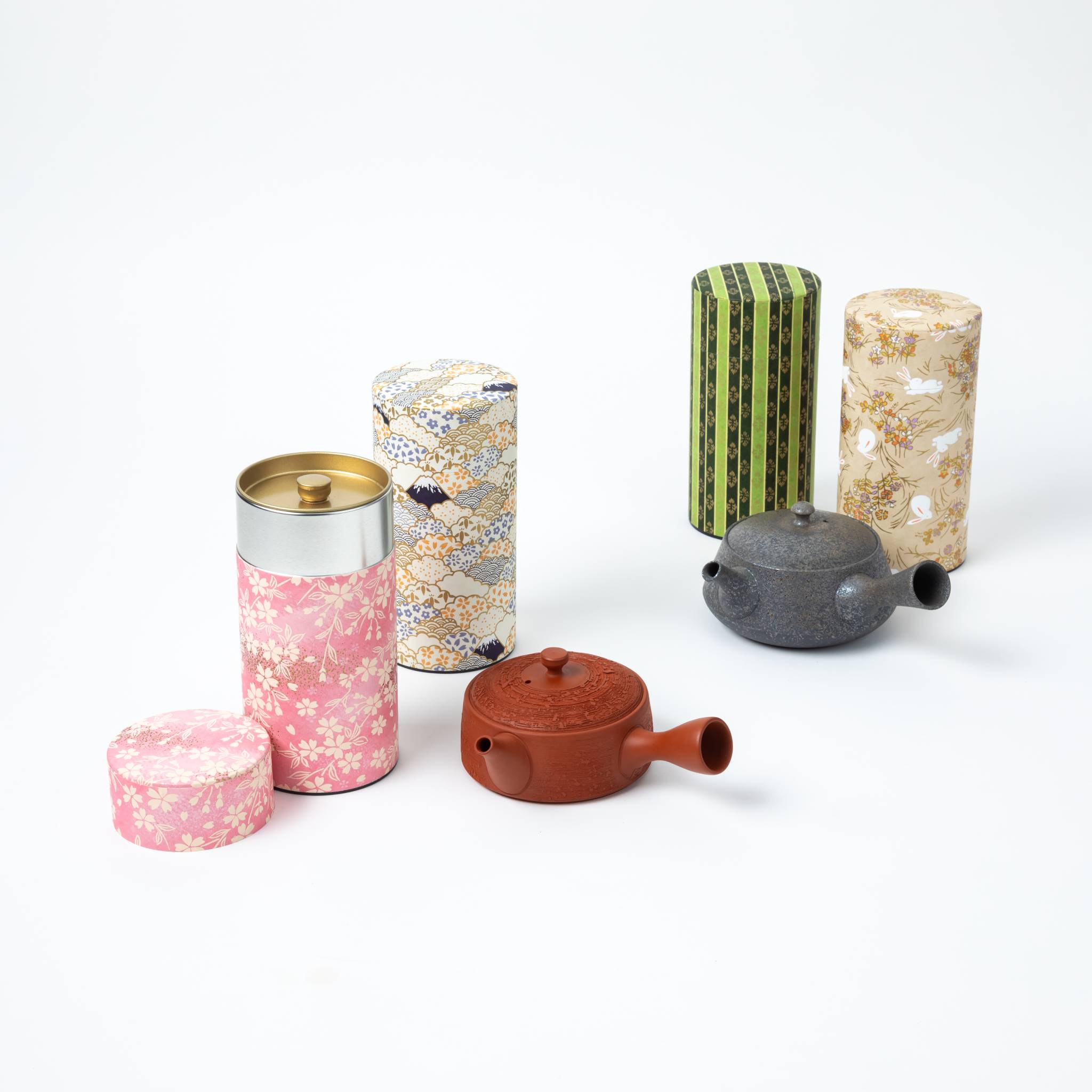 Japanese Rabbit Washi Paper Double-Lid Tea Canister