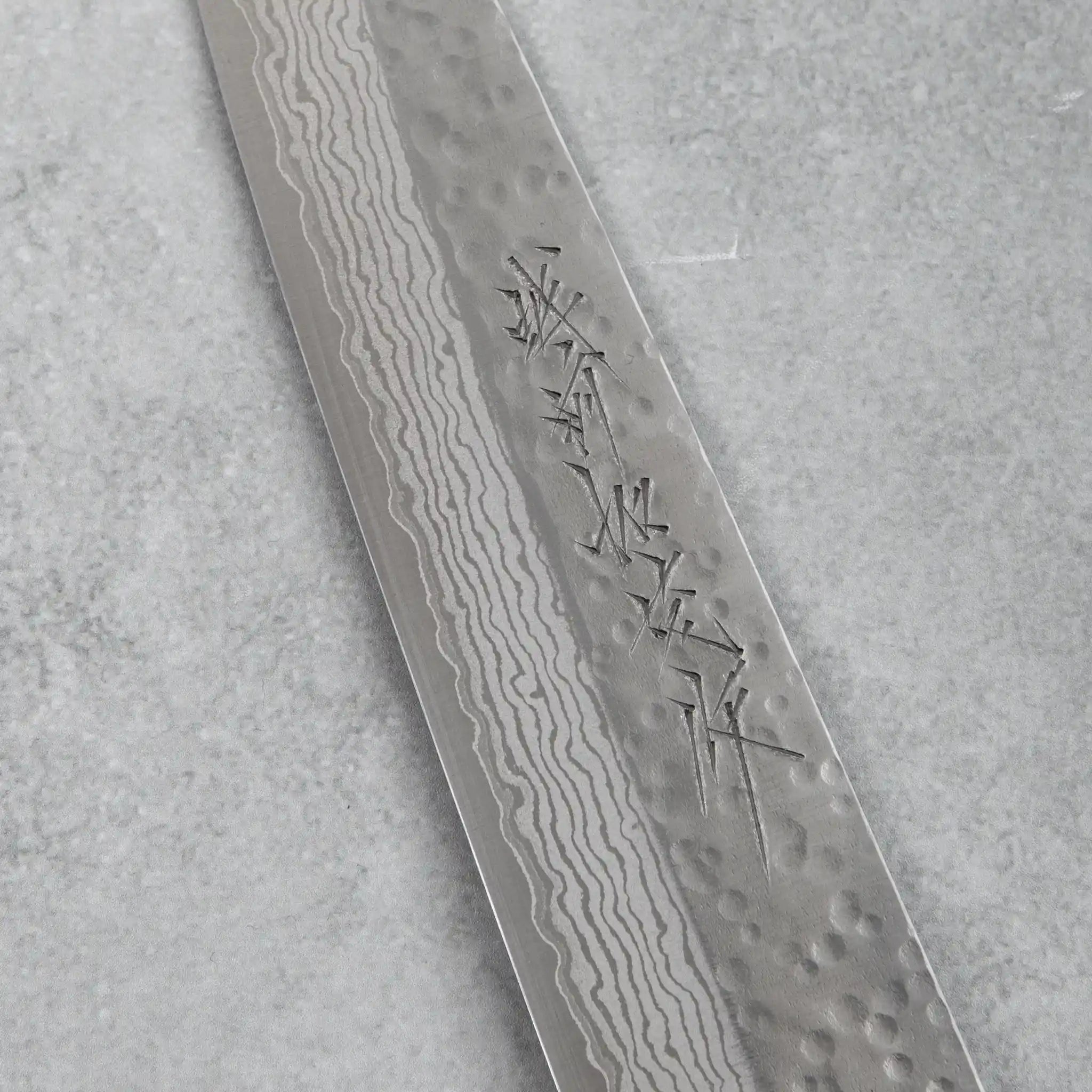 Kamo Hamono VG10 Tsuchime Damascus Shizuku Petty Knife Purple Handle