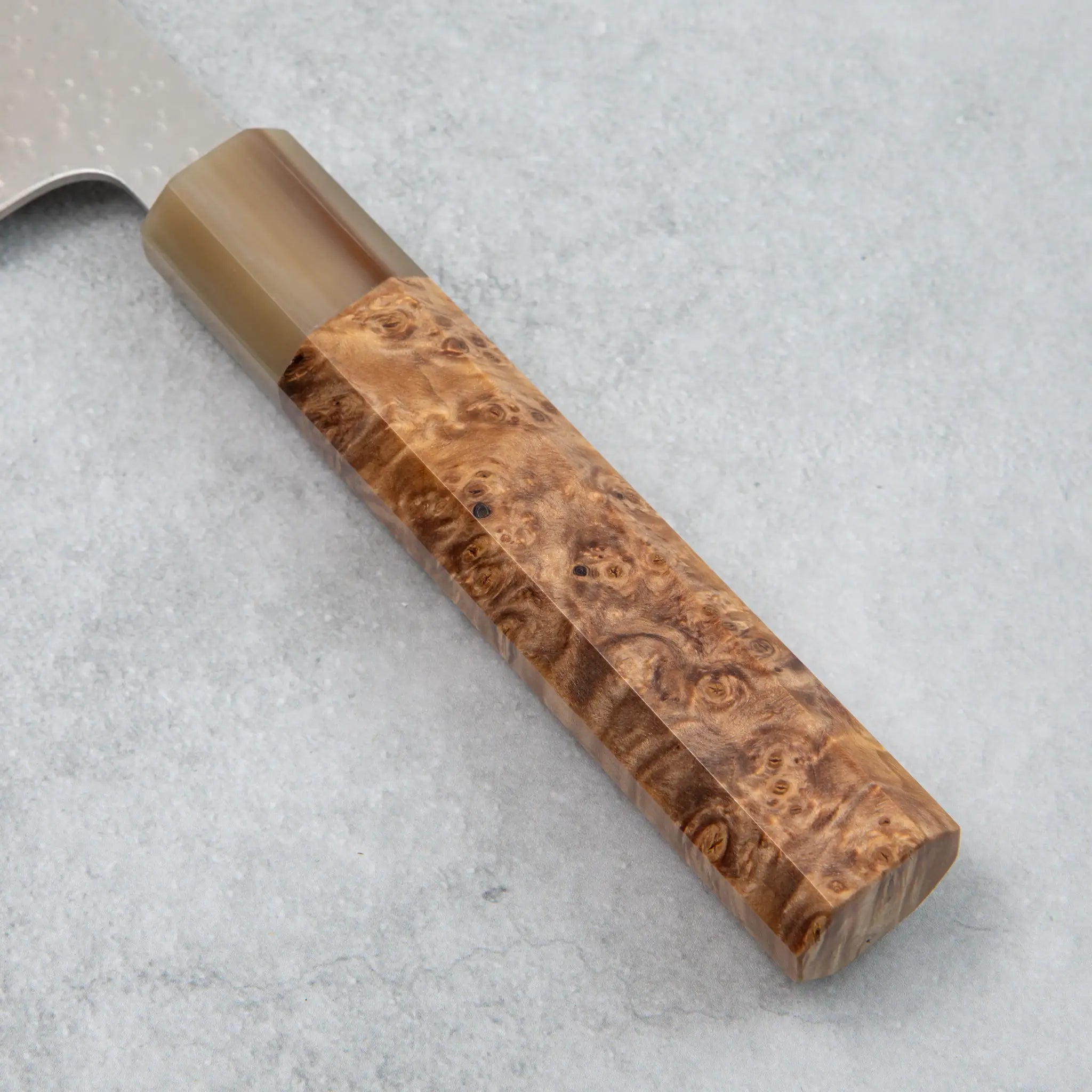 Kamo Hamono VG10 Tsuchime Damascus Shizuku Santoku Knife