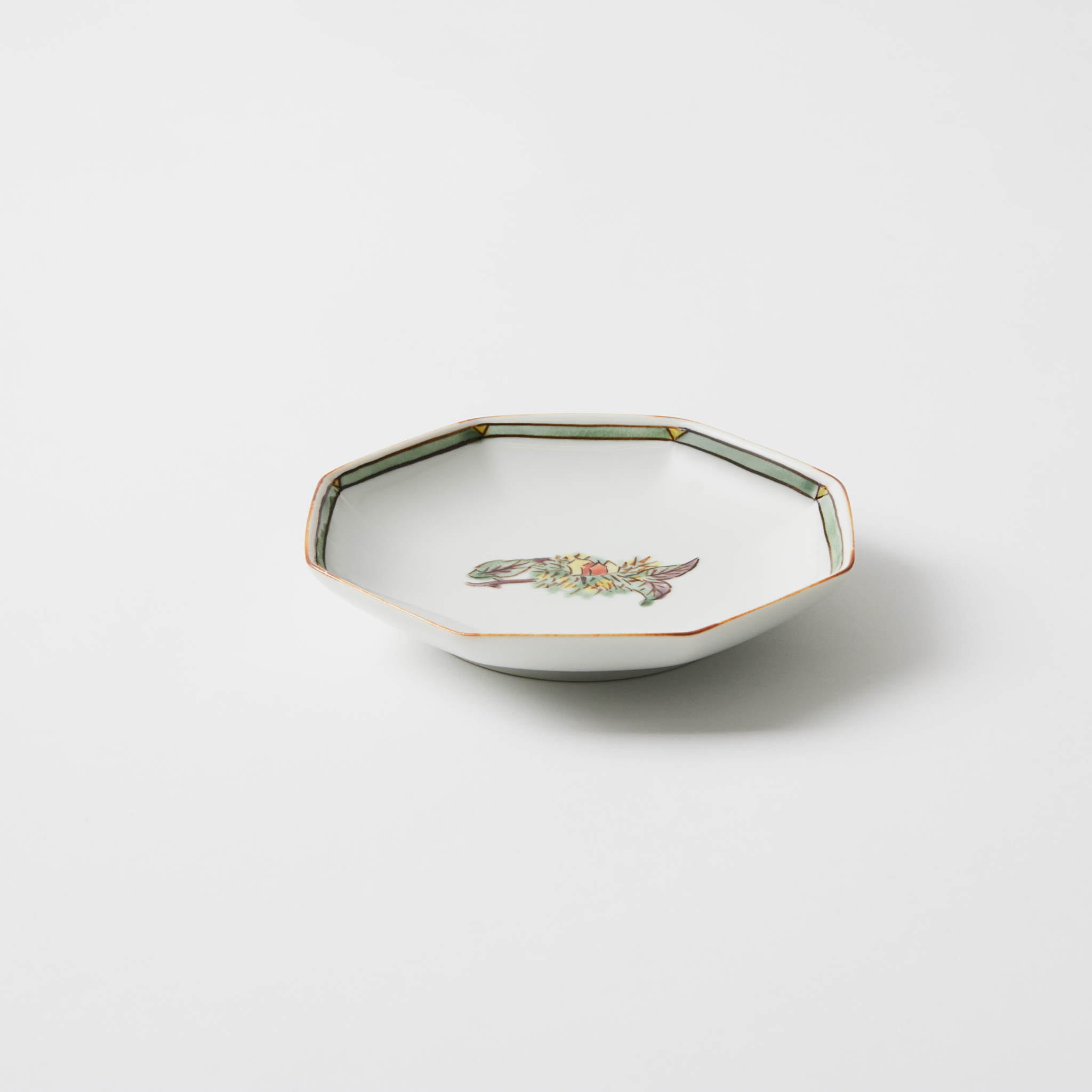 angled shot of chestnuts patterned plate