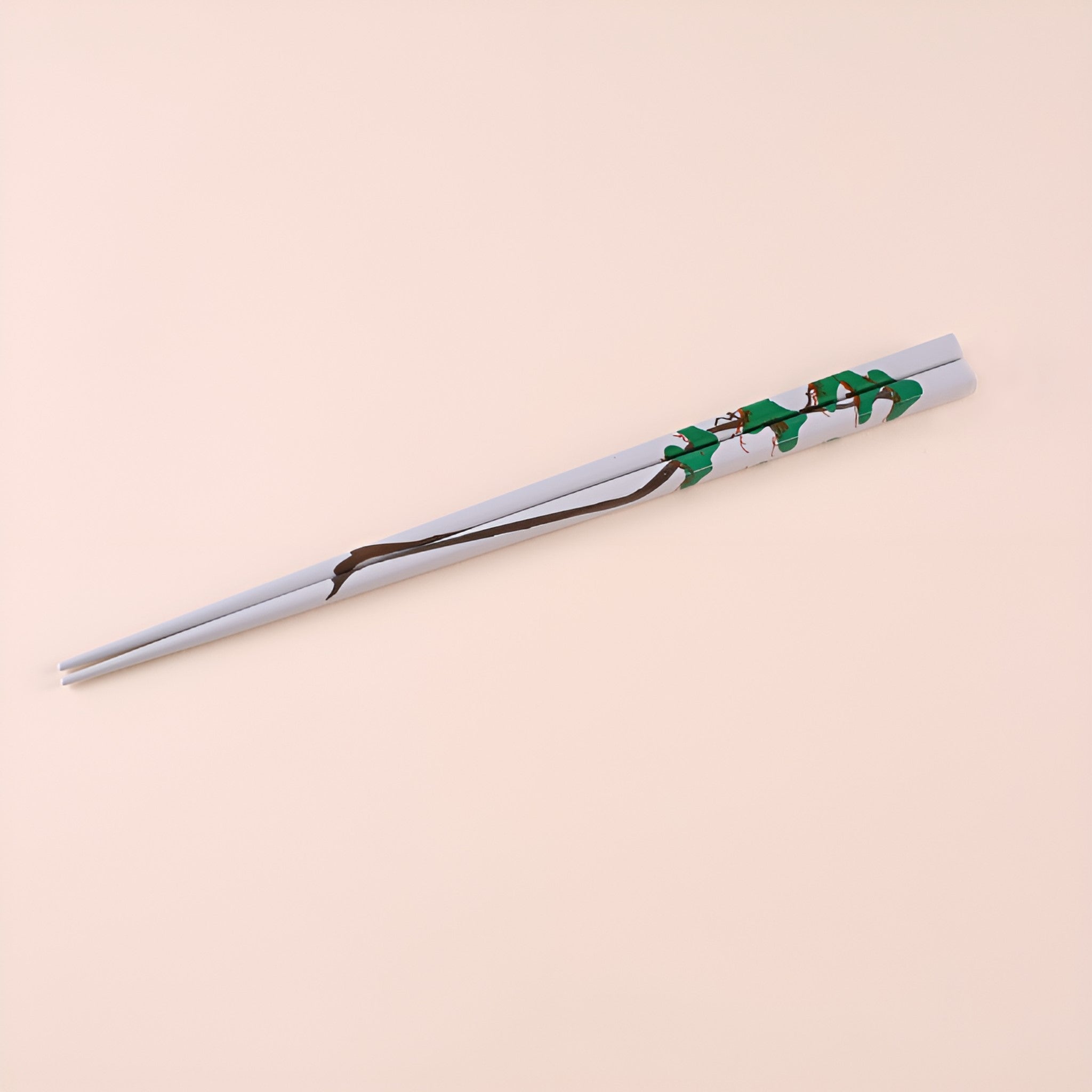 White Rimpa Pine and Bamboo Wakasa Lacquer Chopsticks