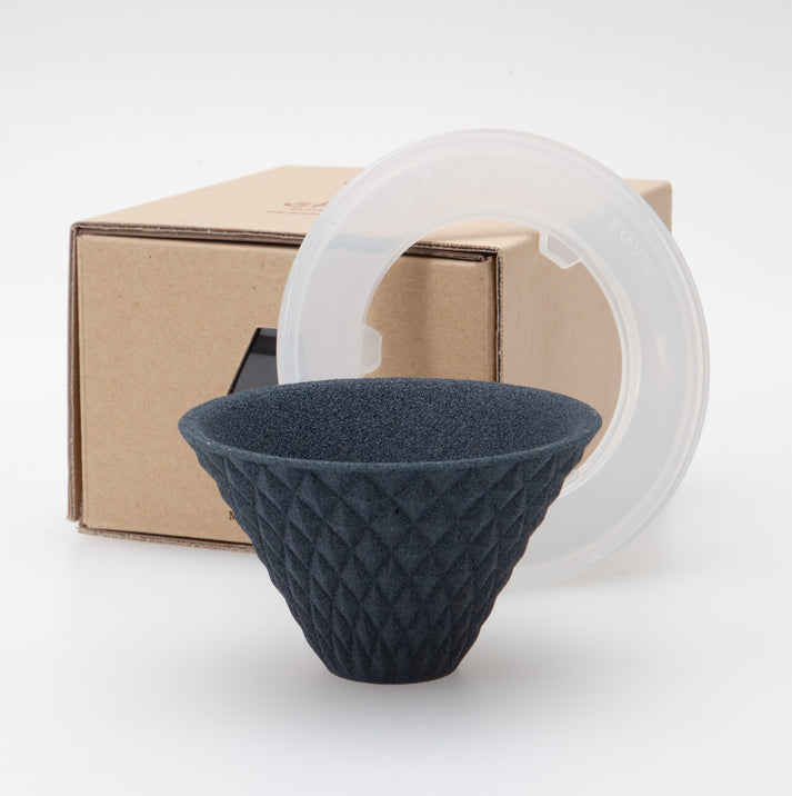Eco friendly ceramic coffee filter in black by Sancera