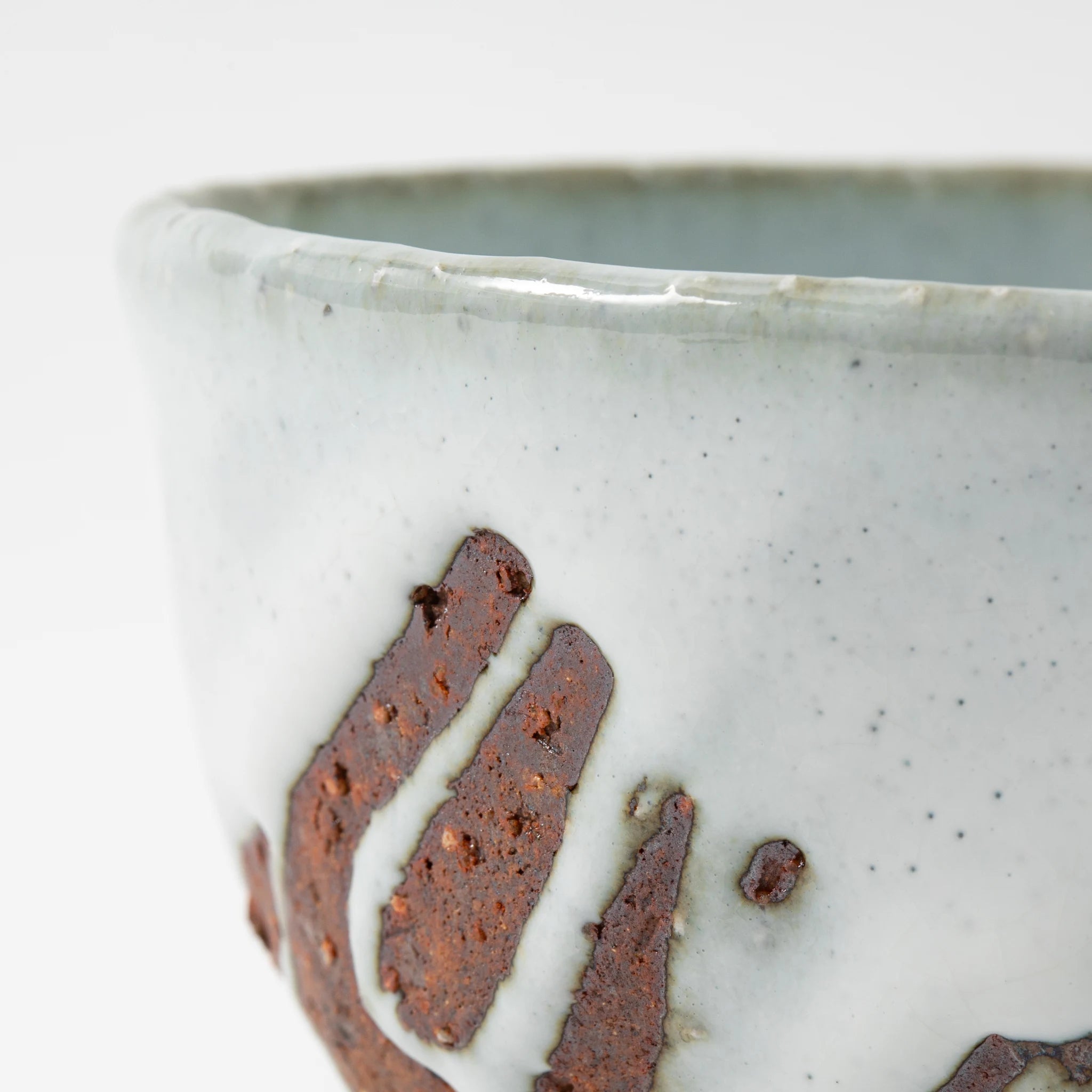 Hagi Ware Matcha Bowl Misogi Carved Flow Glaze
