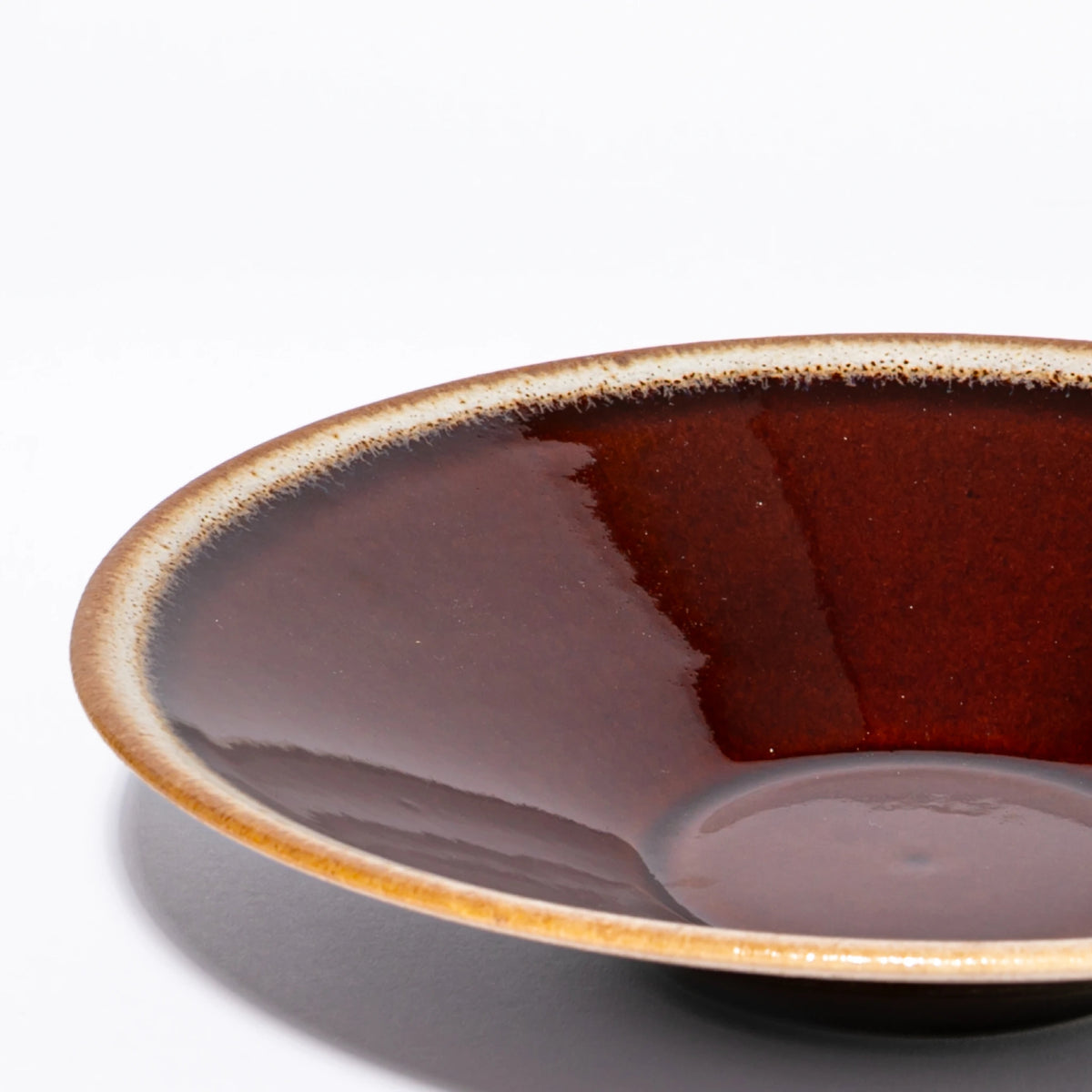 Tsukamoto Mashiko Ware SABI Flat Bowl Medium Amber