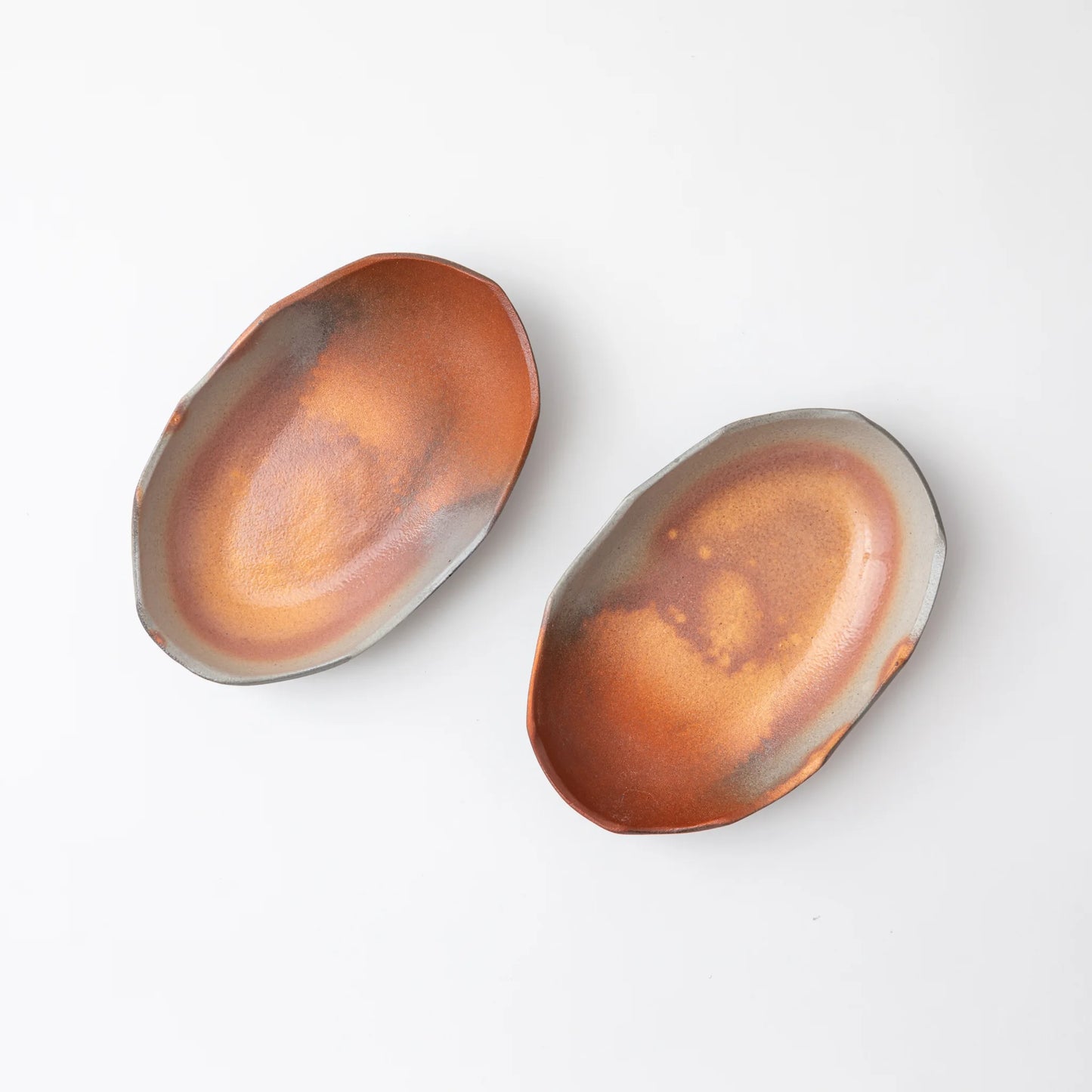 Hagi Ware Himon Oval Bowls (Set of 2)