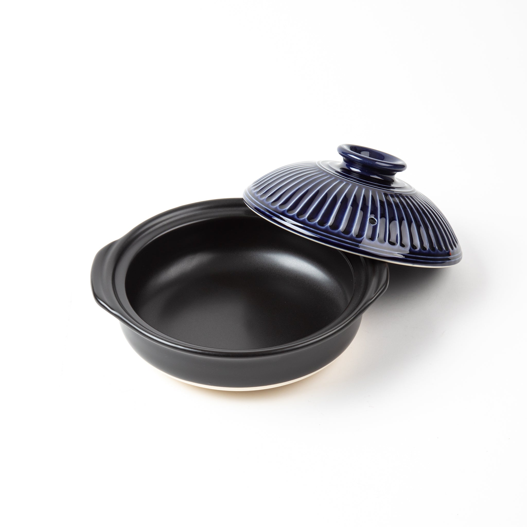 GINPO Chrysanthemum Blue Glaze Donabe Clay Pot (2-3 People)