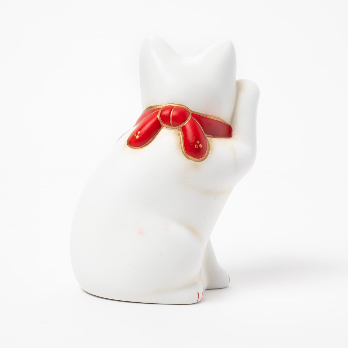 Seto White Yokosuwari Maneki Neko