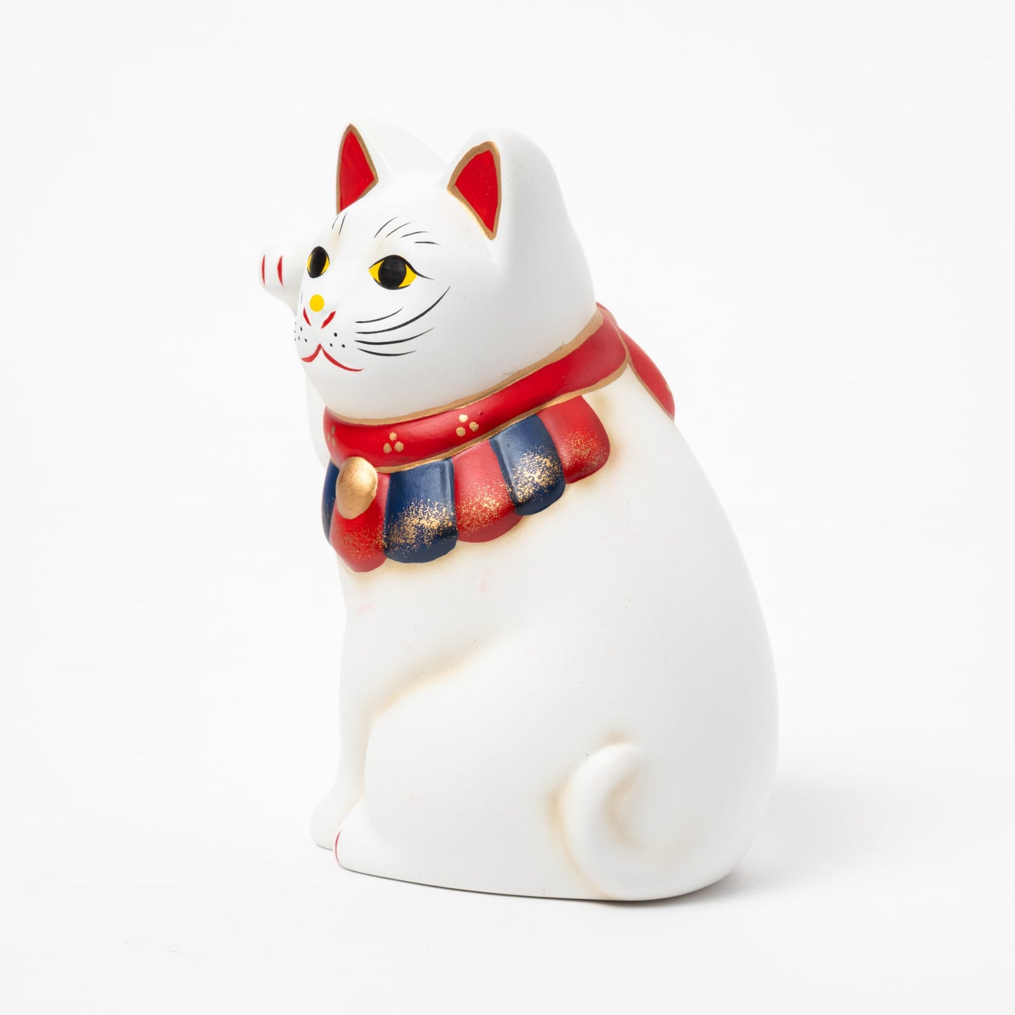Seto White Yokosuwari Maneki Neko