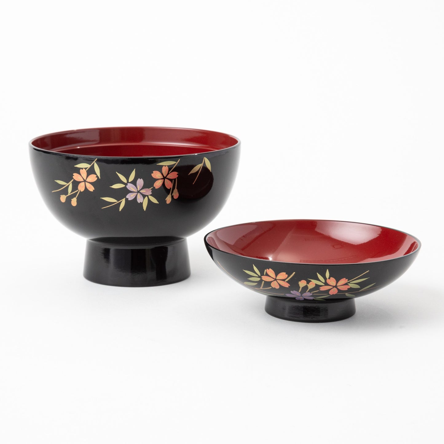 Aizu Lacquerware Sakura Soup Bowl with Lid