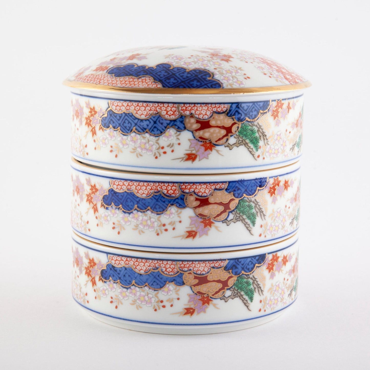 Arita Spring and Autumn Three Tiered Jubako Box