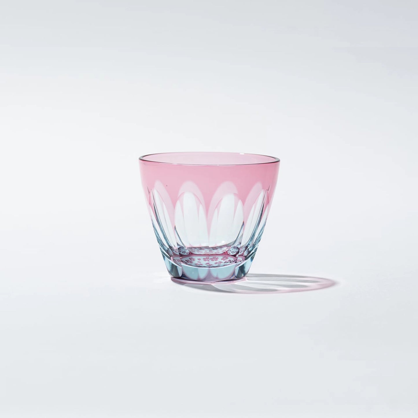 Edo Kiriko Two-Tone Cherry Blossom Sake Cup