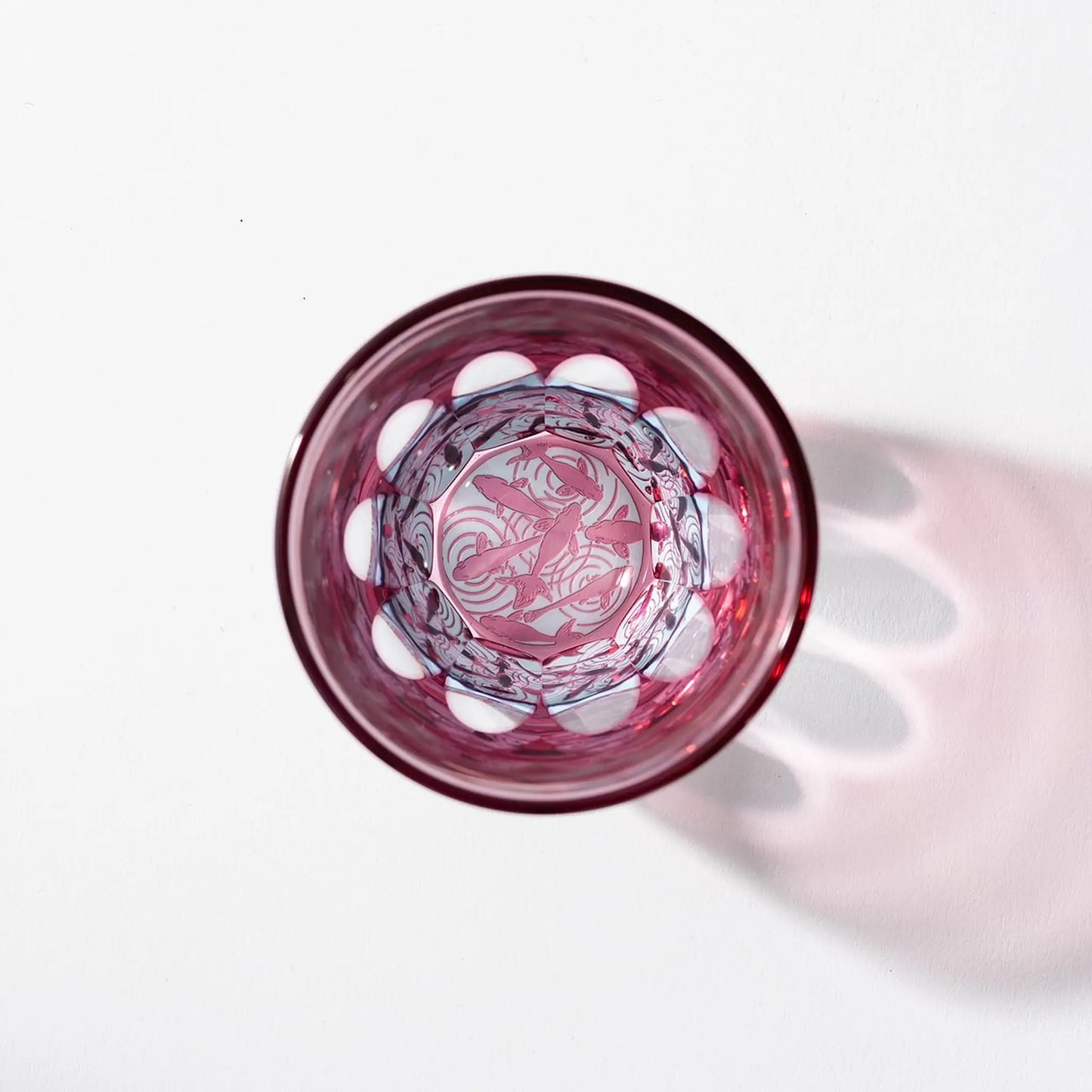 Edo Kiriko Two-Tone Goldfish Sake Cup