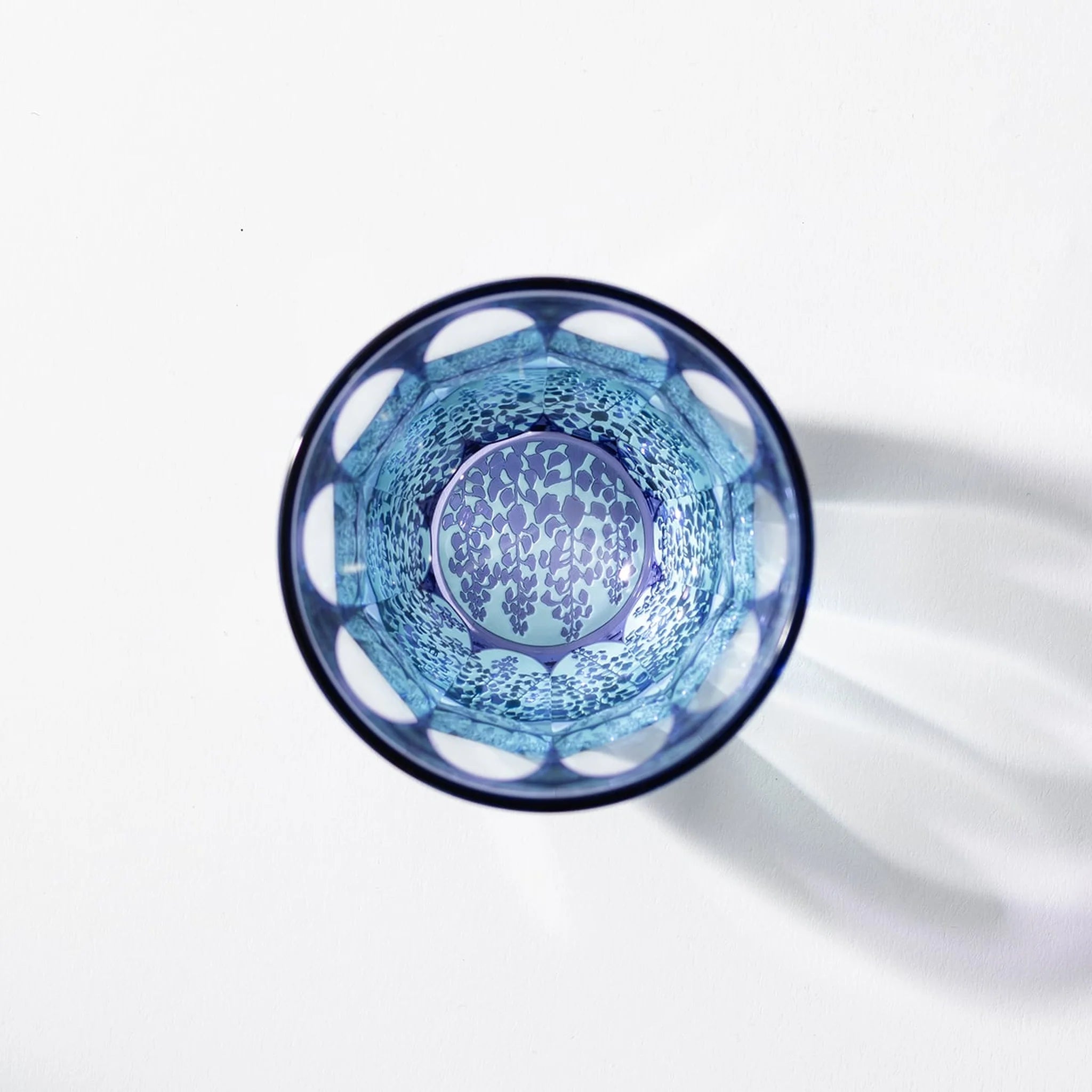 Edo Kiriko Two-Tone Wisteria Sake Cup