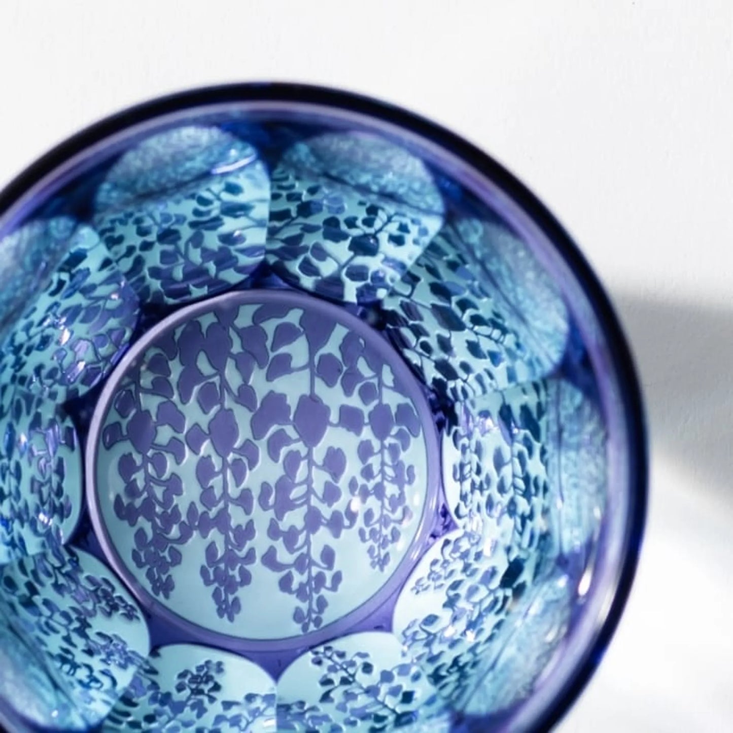 Edo Kiriko Two-Tone Wisteria Sake Cup
