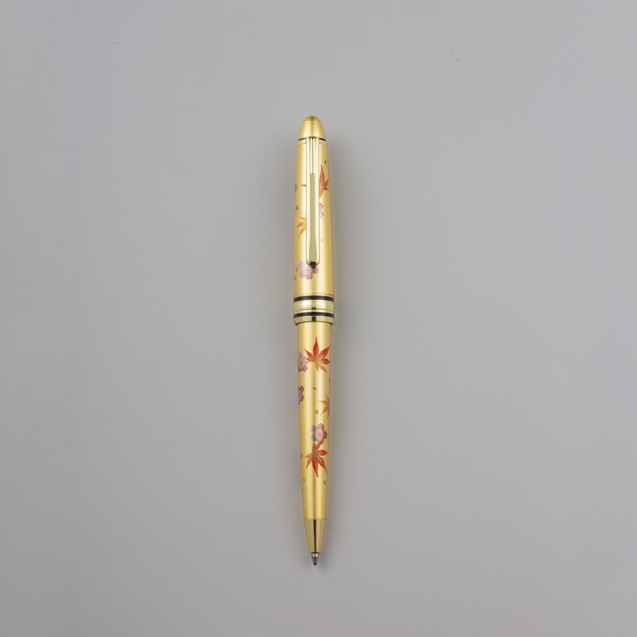 Maki-e Gold Ballpoint Pen Sakura and Maple Leaf