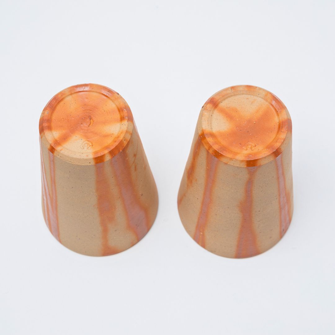 Hozan Kiln Hidasuki Bizen Ware Beer Tumbler Set