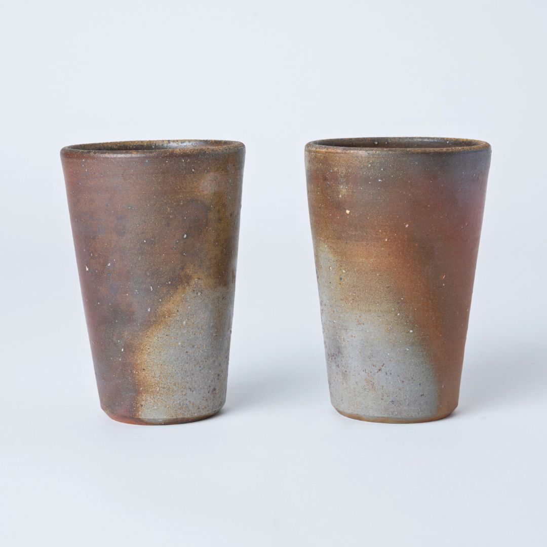 Hozan Kiln Sangiri Bizen Ware Beer Tumbler Set
