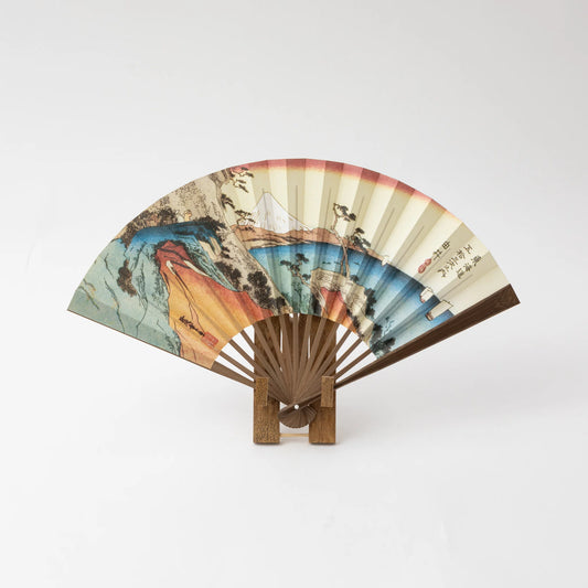 Edo Folding Fan Ukiyo-e Utagawa Hiroshige Yui Satta Ridge