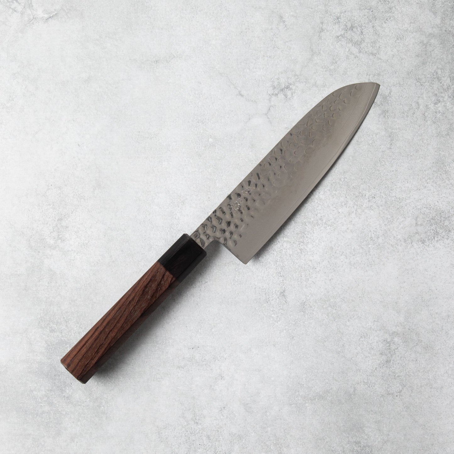 Ishizuchi VG10 Tsuchime Damascus Santoku Knife Rosewood Handle