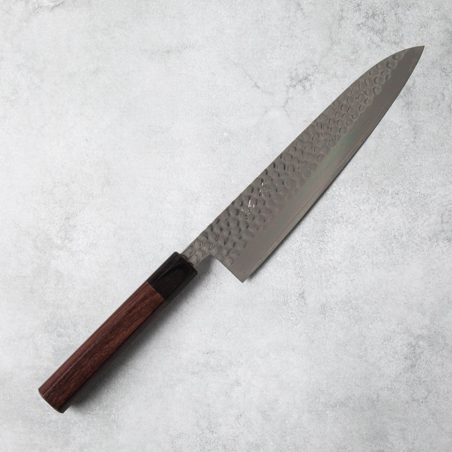 Ishizuchi VG10 Tsuchime Damascus Chef Knife Rosewood Handle