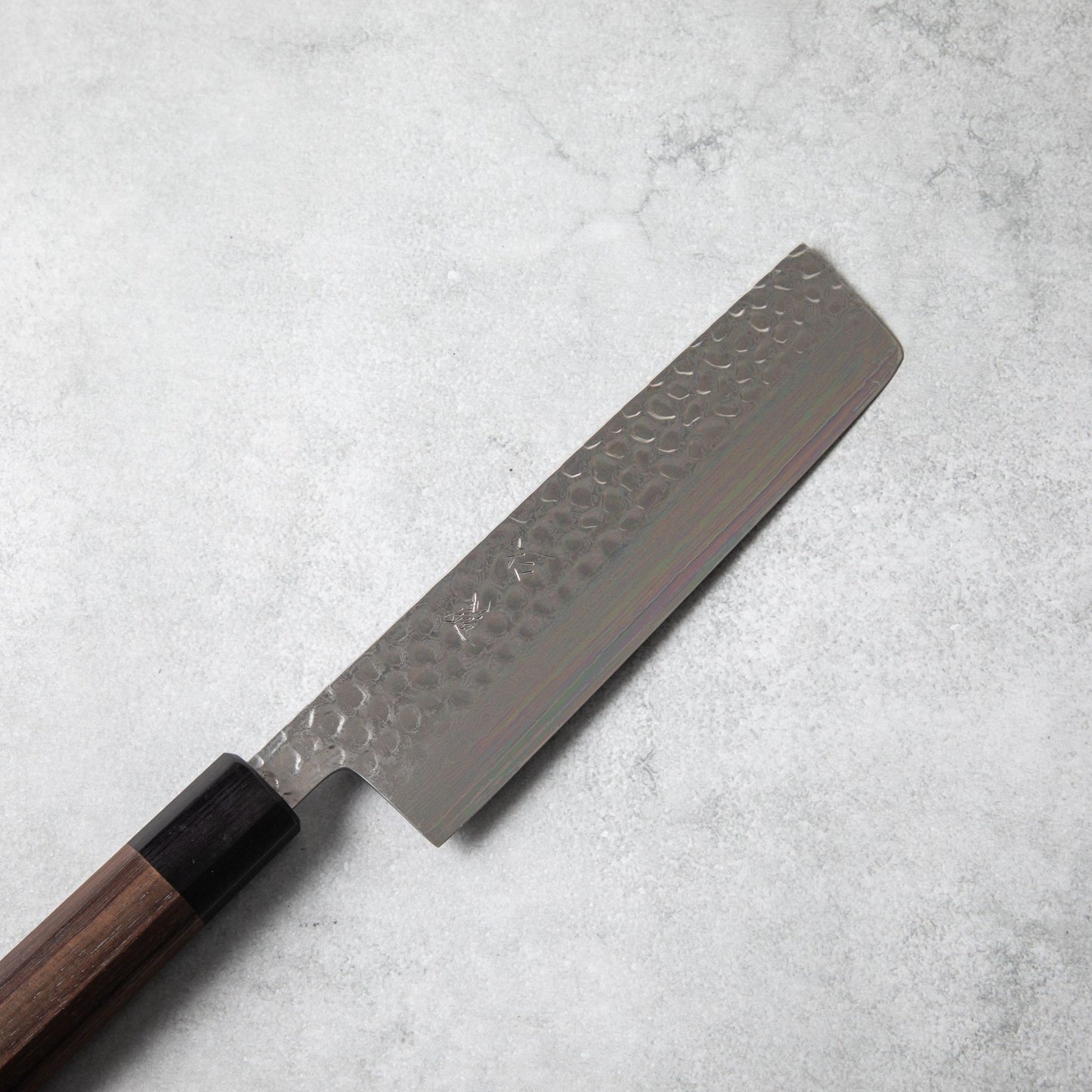 Ishizuchi VG10 Tsuchime Damascus Nakiri Knife Rosewood Handle