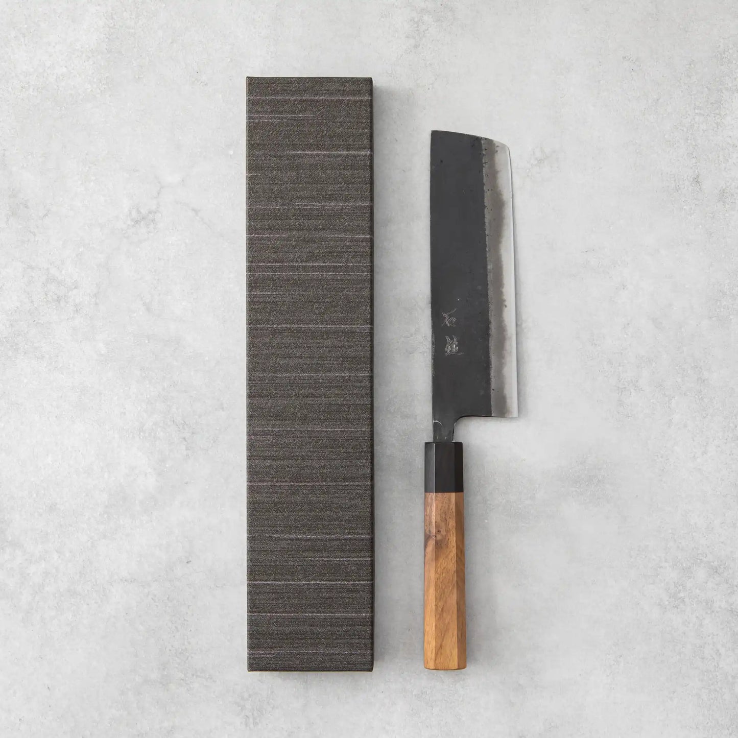 Ishizuchi Blue Steel No.2 Nakiri Knife Walnut Handle