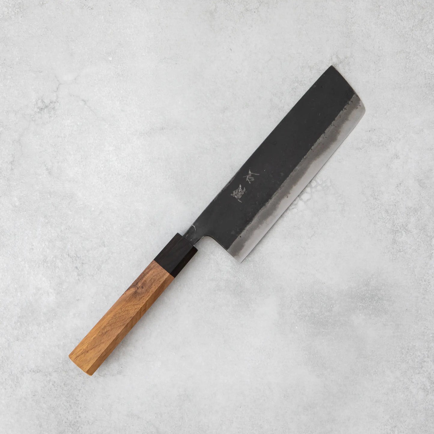 Ishizuchi Blue Steel No.2 Nakiri Knife Walnut Handle