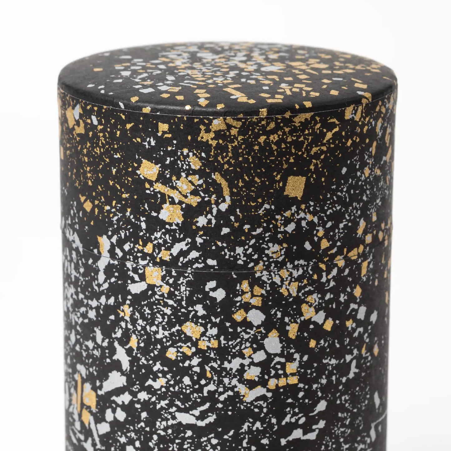 Japanese Gold Sprinkle Washi Dye Double-Lid Tea Canister
