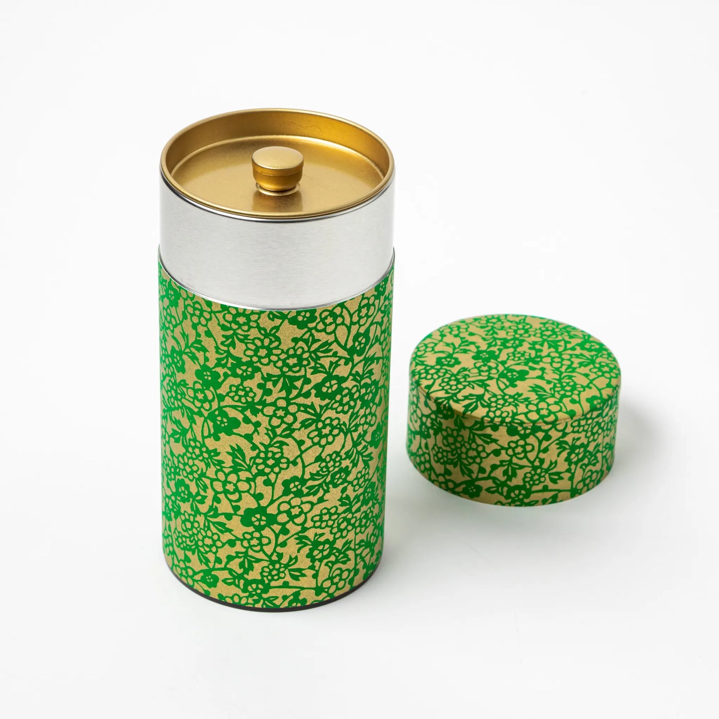 Japanese Ivy Washi Dye Double-Lid Tea Canister
