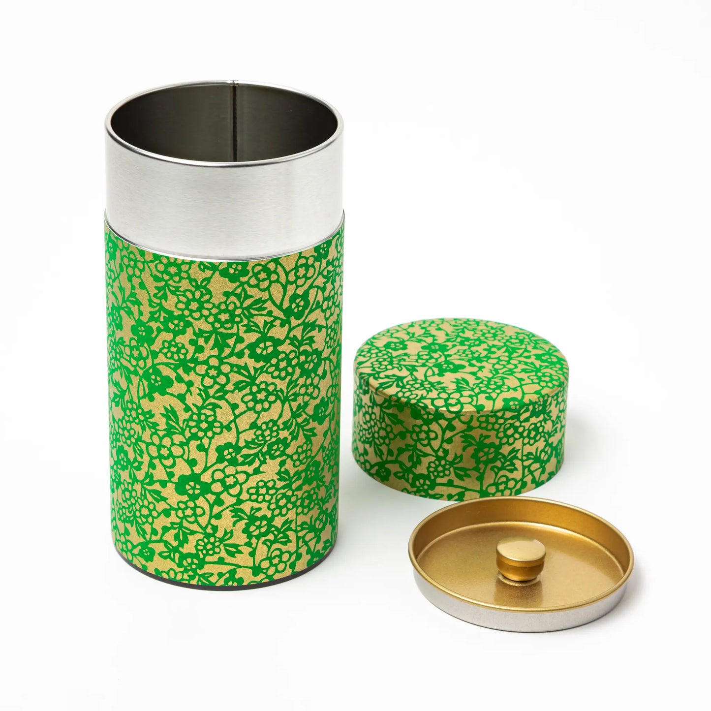 Japanese Ivy Washi Dye Double-Lid Tea Canister