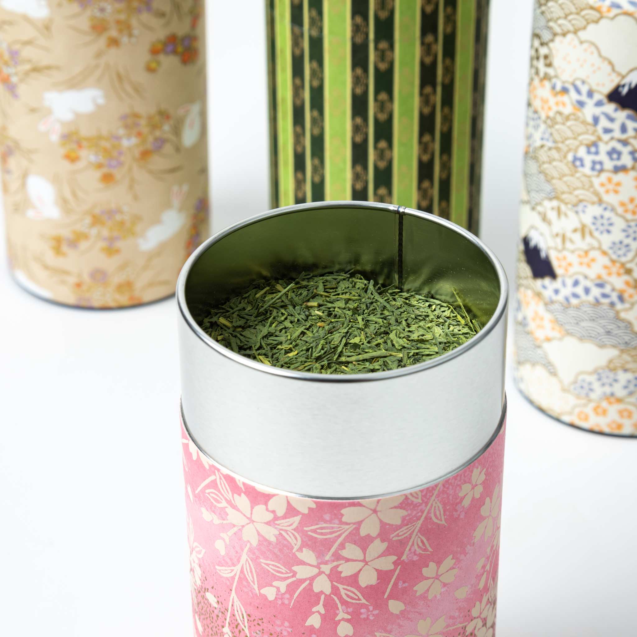 Japanese Rabbit Washi Paper Double-Lid Tea Canister