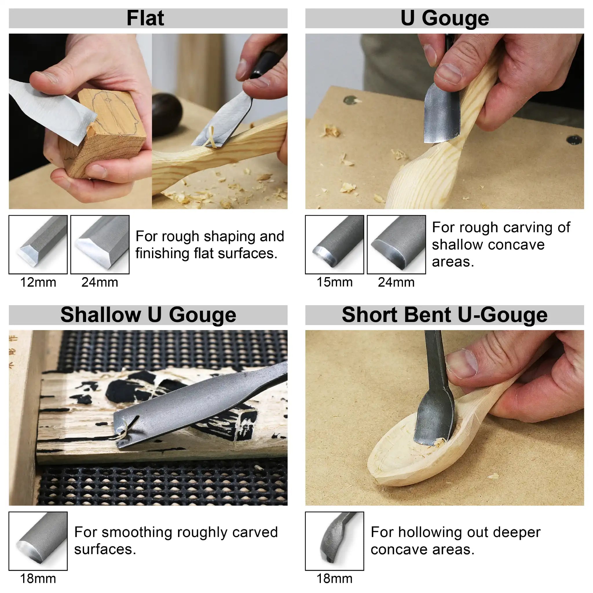 Kakuri Japanese HSS Wood Carving Chisel Set (6pcs)