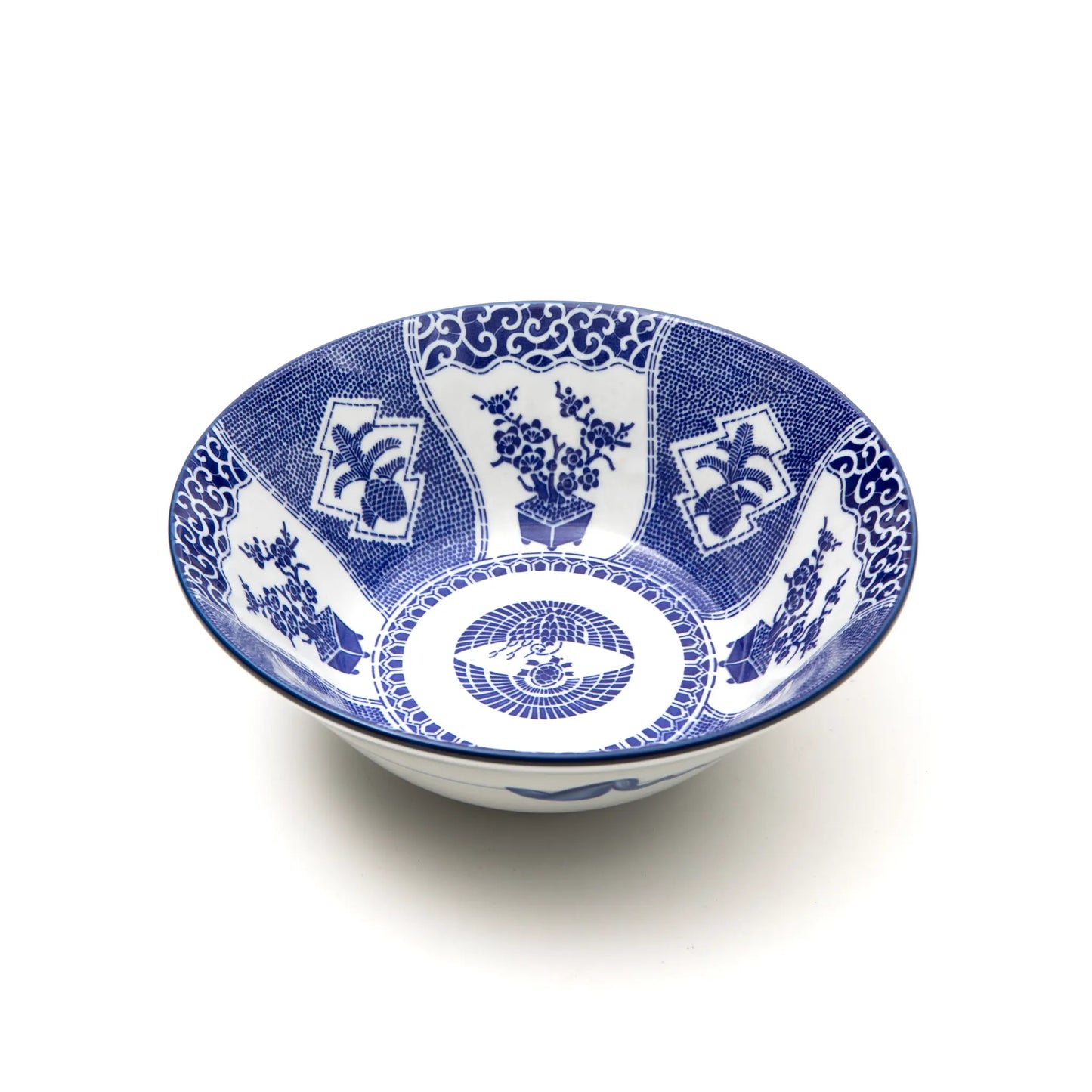 Mino Ware Pine Bamboo Plum Chiseled Noodle Bowl Set