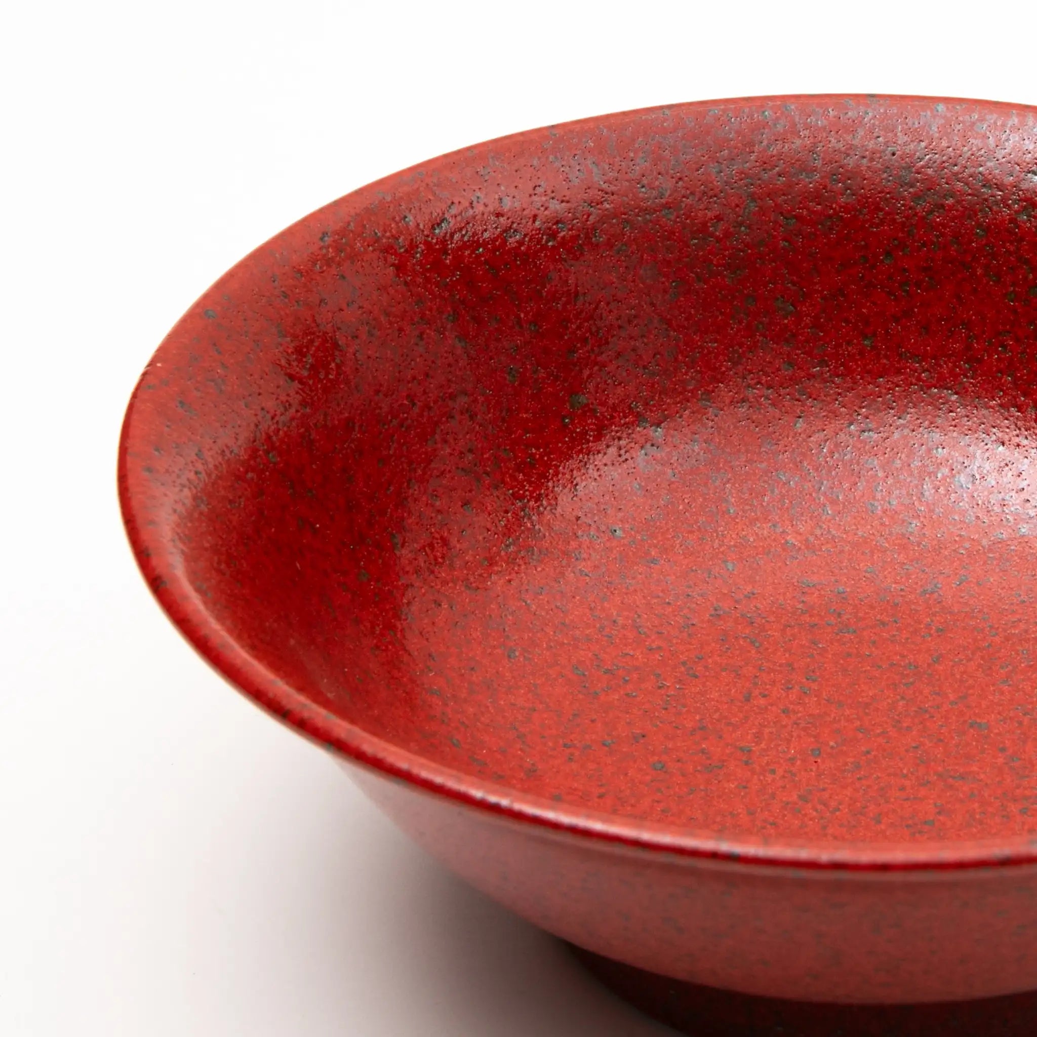 Mino Ware Yuzu Red Speckled Noodle Bowl Set