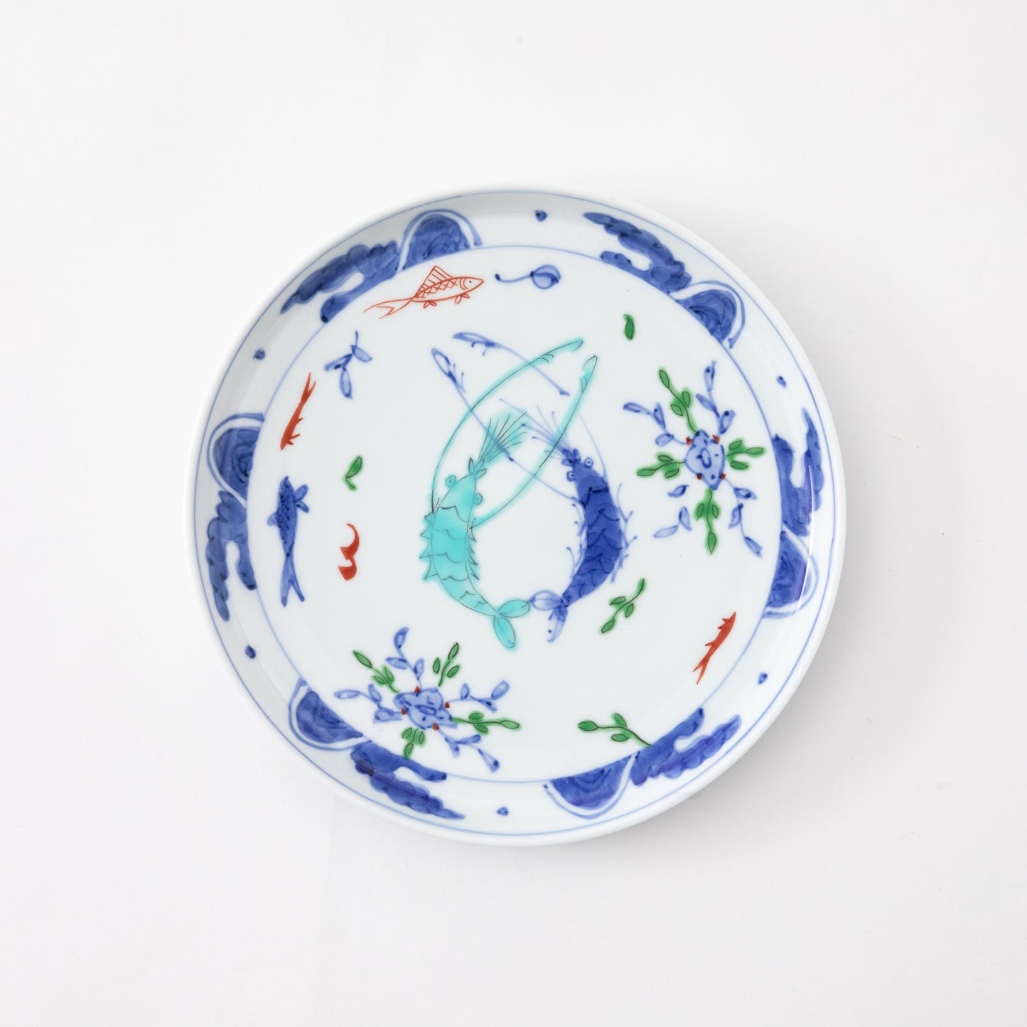 Keizan Kiln Arita Twin Lobster Round Dish