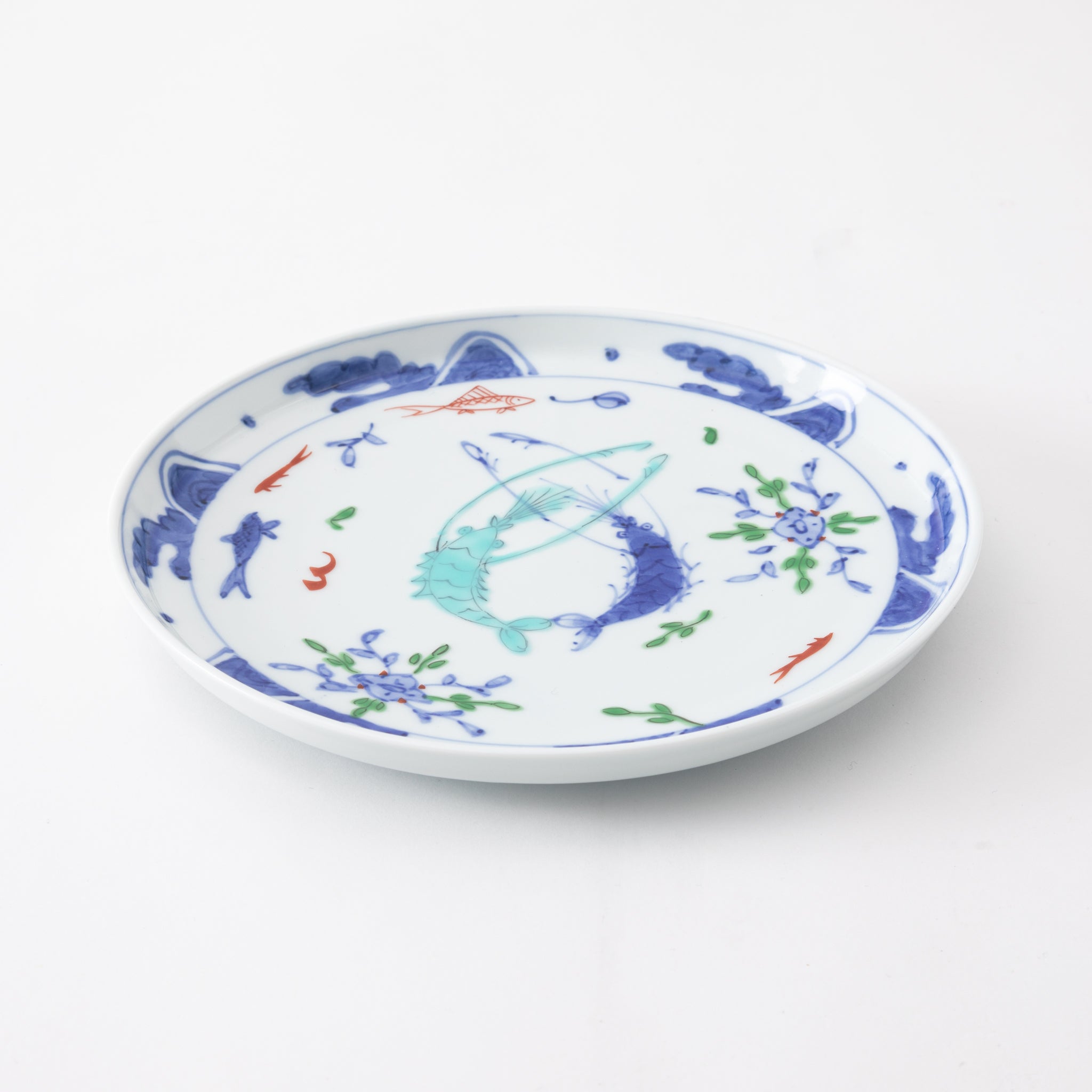 Keizan Kiln Arita Twin Lobster Round Dish