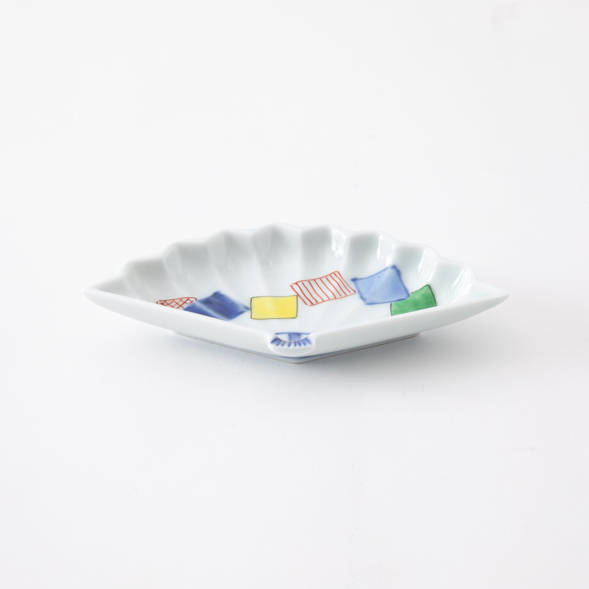 Keizan Kiln Arita Origami Fan-Shaped Sauce Dish