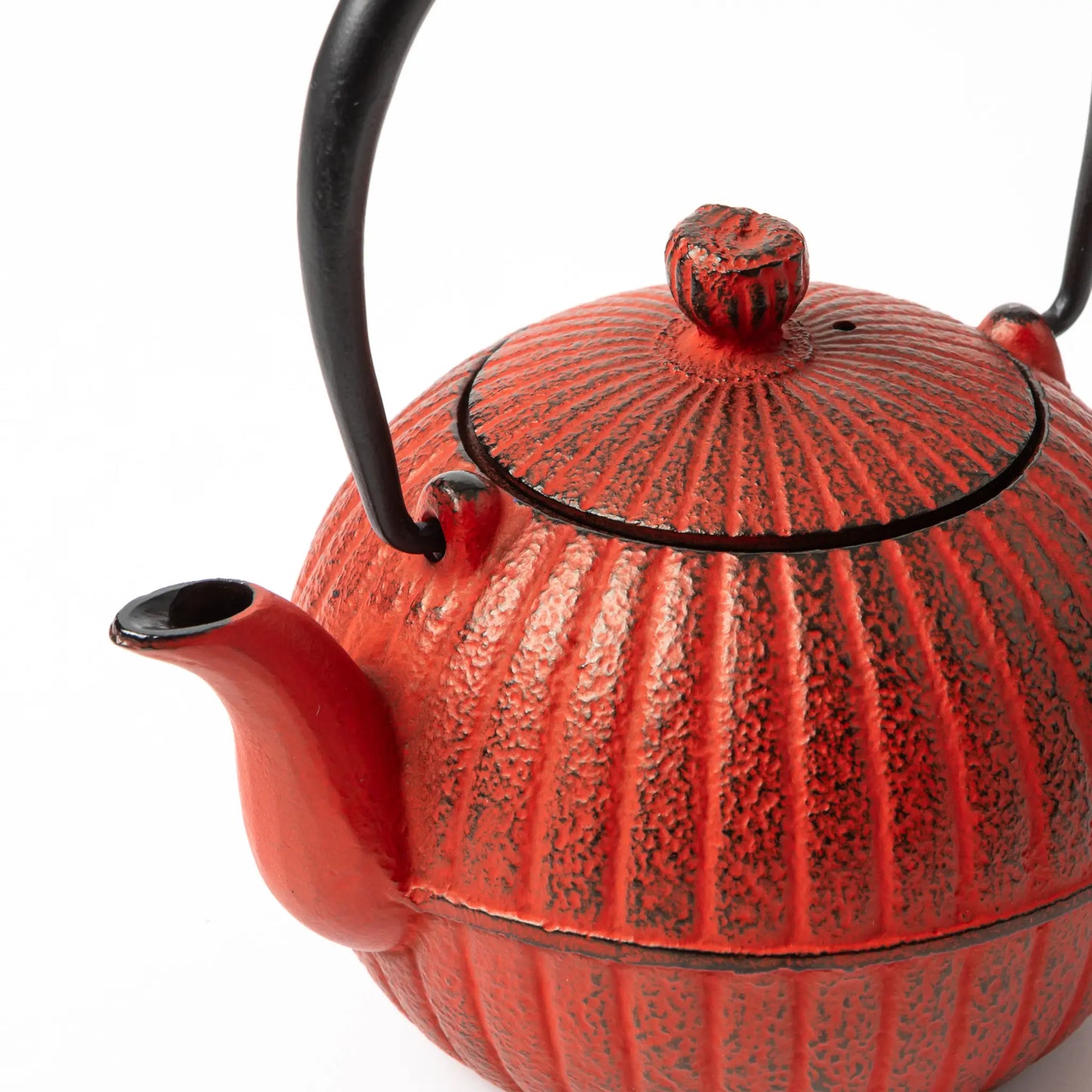 Japanese Aster Red Nanbu Cast Iron Teapot