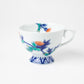 Iro-Nabeshima Glazed Porcelain Thistle Coffee Cup and Saucer Set