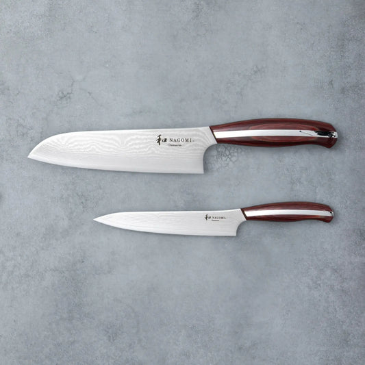 NAGOMI Damascus Santoku and Utility Knife Set