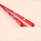 Rimpa Red and White Plum Wakasa Lacquer Chopsticks Pair and Paulownia Gift Box