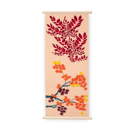 Rienzome Nanakamado and Autumn Maple Tenugui and Display Rods Set