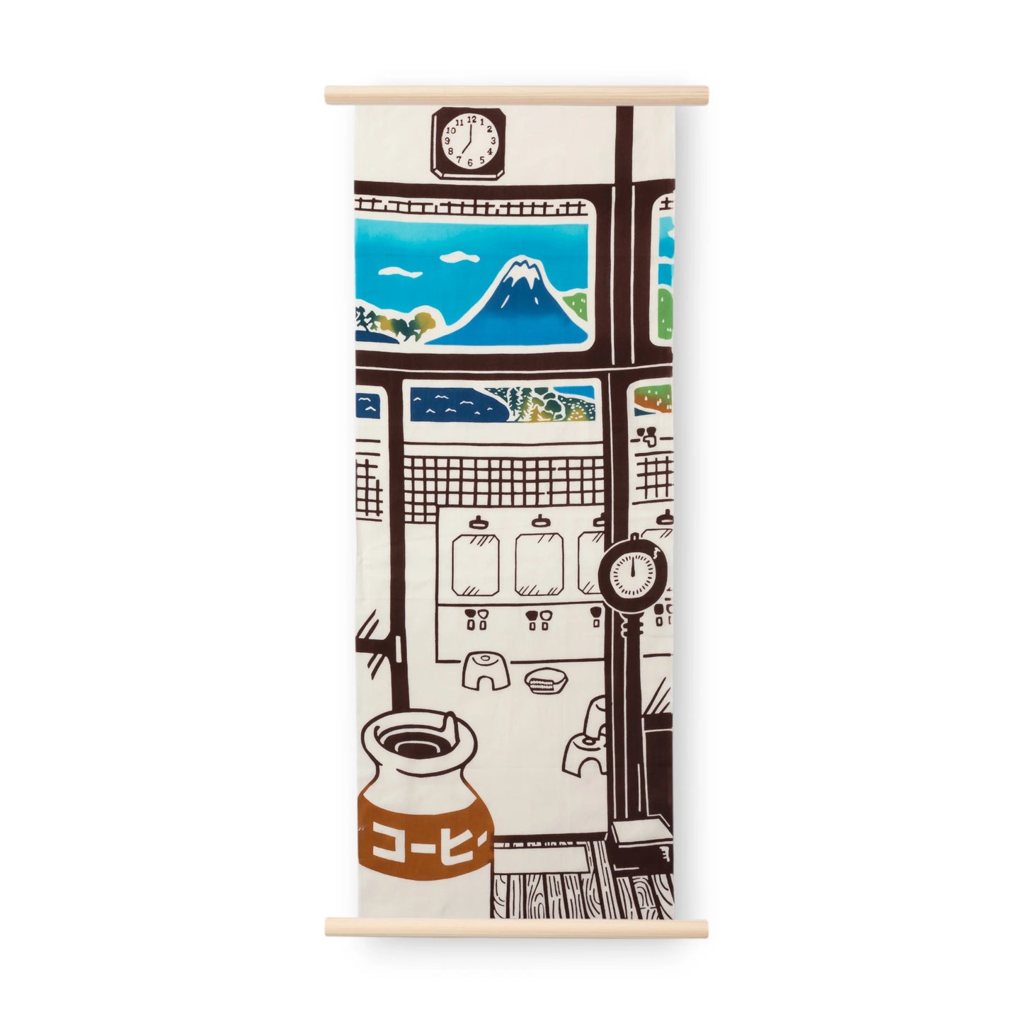 Rienzome Fujimi-yu Public Bath Tenugui and Display Rods Set