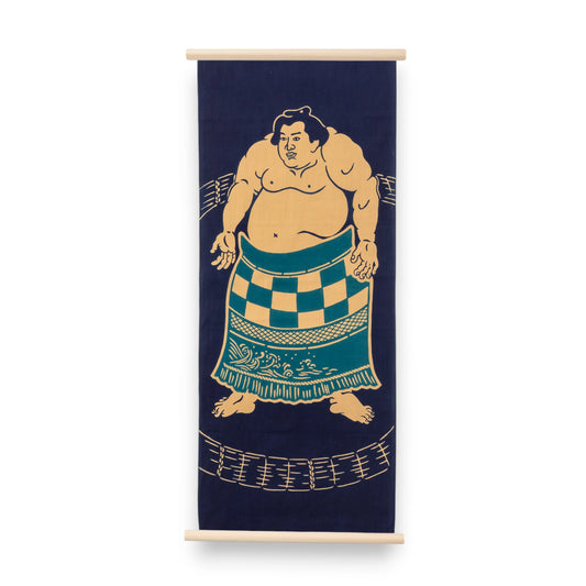Rienzome Dohyo-iri Sumo Ceremony Tenugui and Display Rods Set