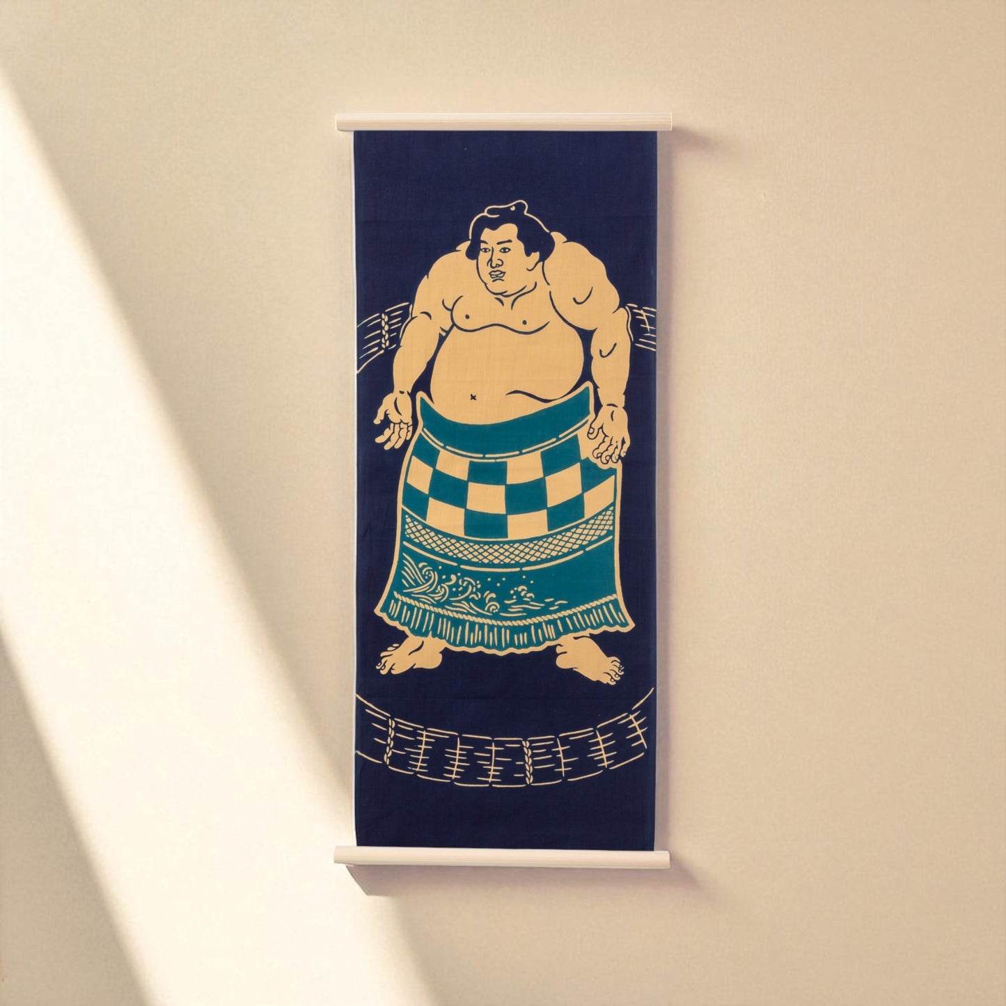 Rienzome Dohyo-iri Sumo Ceremony Tenugui and Display Rods Set