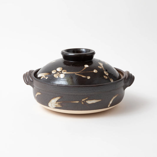 Plum Black Donabe Clay Pot (2-3 People)