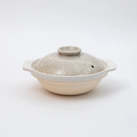 Kannyu White Donabe Clay Pot (2-3 People)