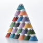 Stacking various color of Hasami Ware Ceramic Mt. Fuji coffee filter, shaping like a mountaing